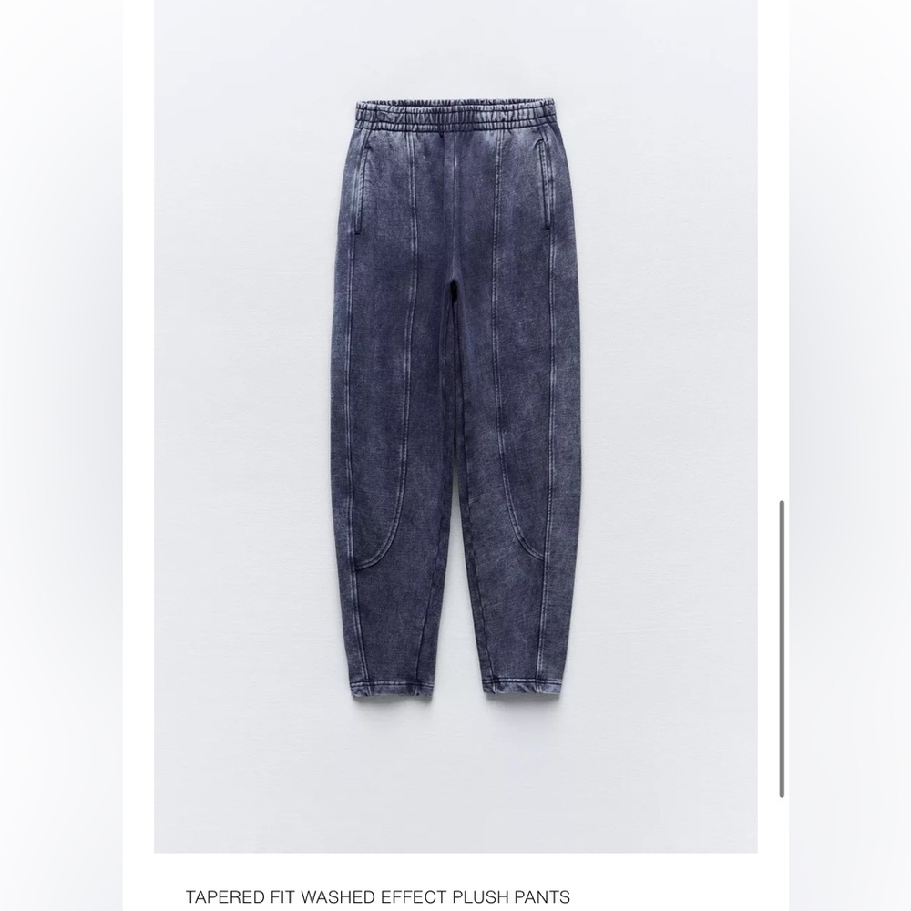 5/$12💕 Zara Washed Effect Plush Pants - blue